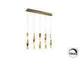 Lámpara de techo colgante Schuller Twist 5 luces oro 3000K ambiente