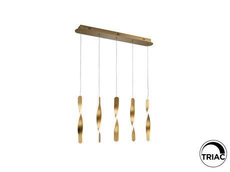 Lámpara de techo colgante Schuller Twist 5 luces oro 3000K ambiente