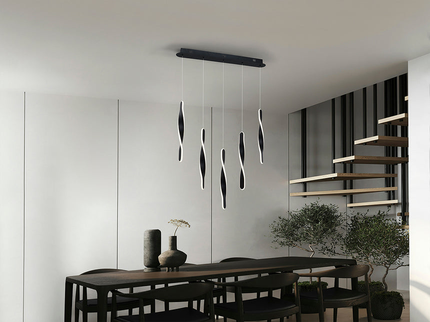 Schuller Twist Lámpara 5 luces negro 219532