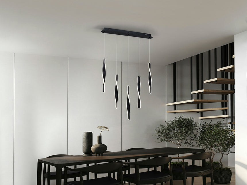 Schuller Twist Lámpara 5 luces negro 219532