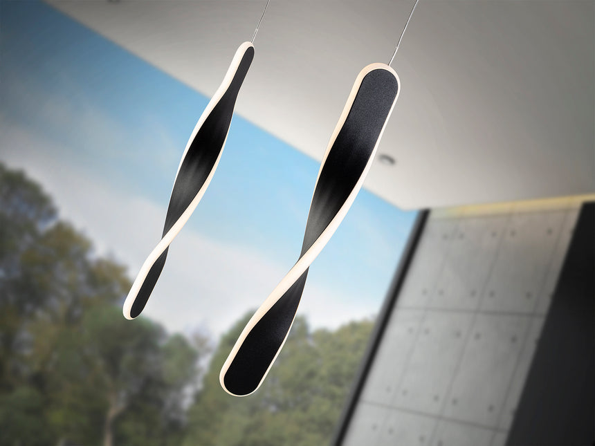 Lámpara de techo colgante Schuller Twist 1 luz negro 30 - ambiente