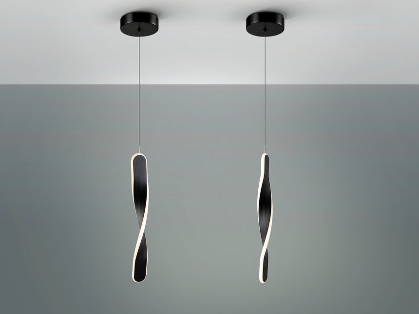 Lámpara de techo colgante Schuller Twist 1 luz negro 30 - ambiente