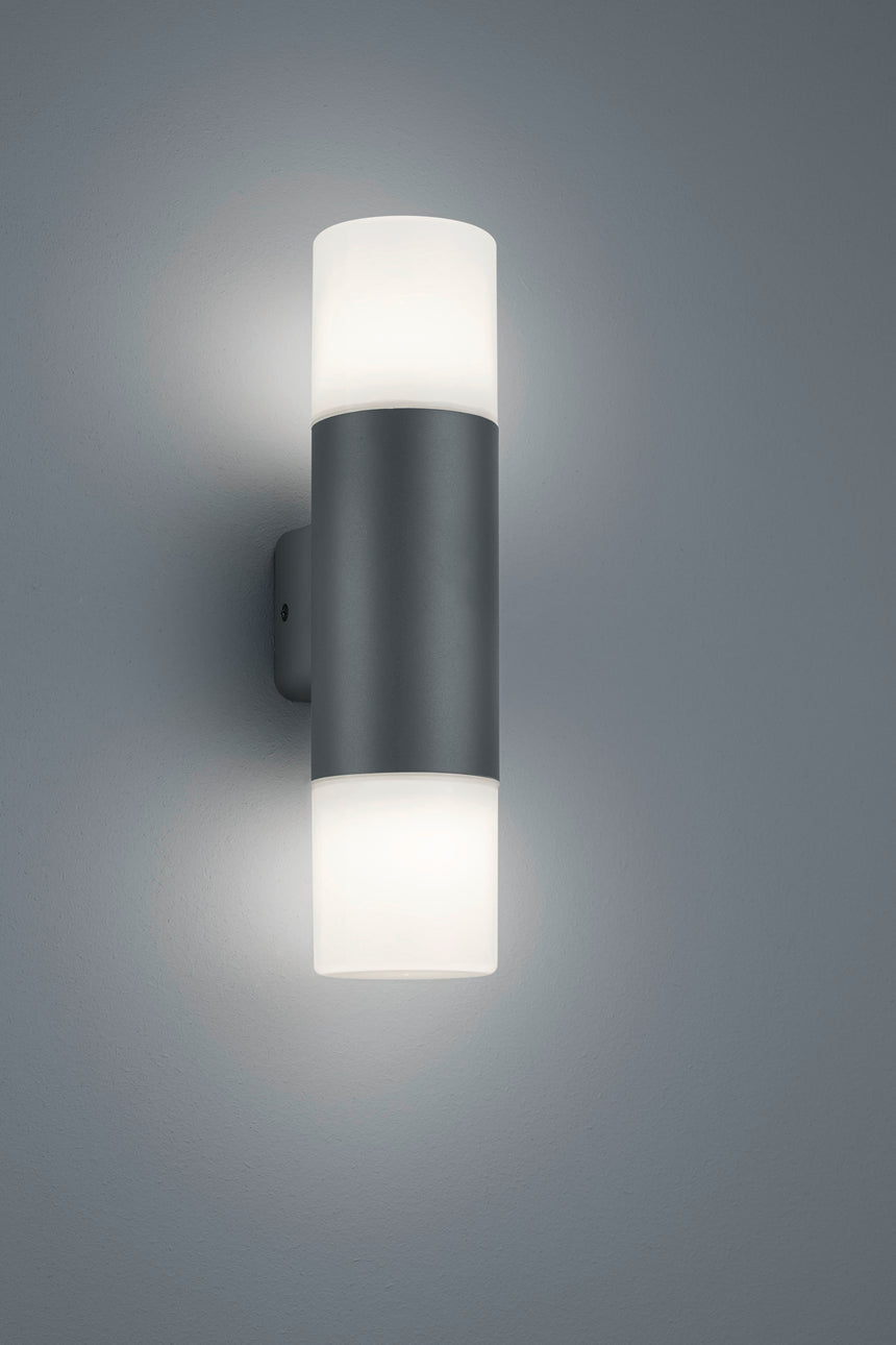 Aplique de exterior Trio Hoosic 2 luces antracita arriba y abajo IP44 33cm 2