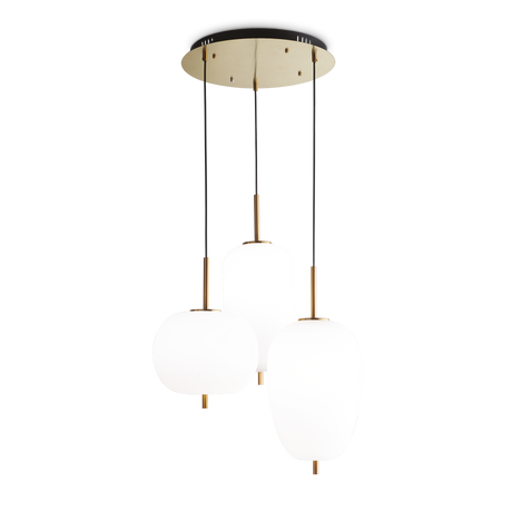 Lámpara colgante Ideal Lux Umile blanco cristal LED 3 luces 56W Ø63cm 224541