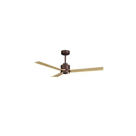 Ventilador de techo con luz Sulion Anne LED marrón óxido y madera motor DC CCT 2246086