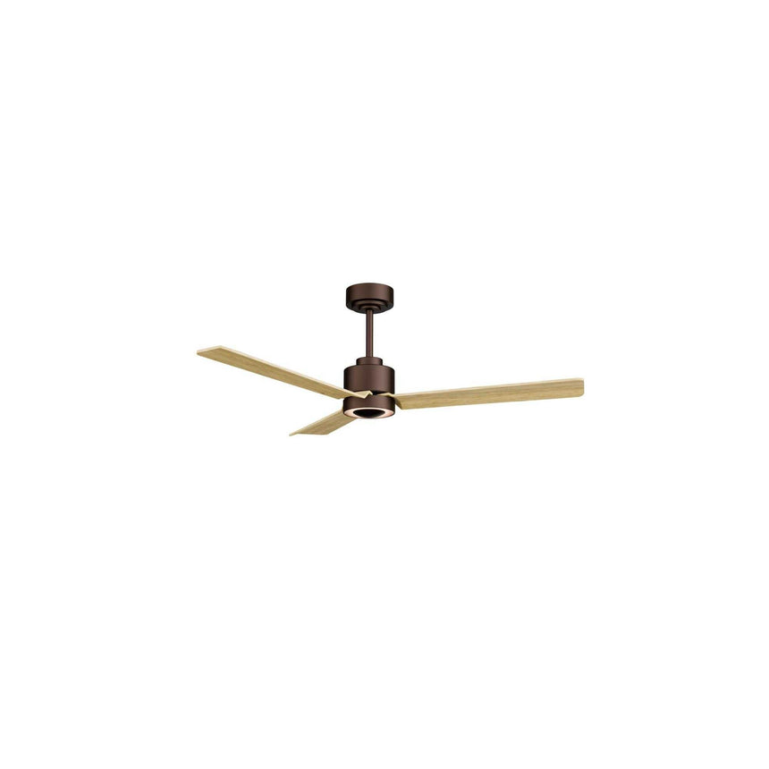 Ventilador de techo con luz Sulion Anne LED marrón óxido y madera motor DC CCT 2246086