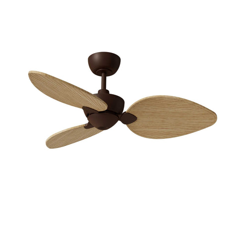 Ventilador de techo con luz Sulion Alma LED marrón óxido y madera motor DC CCT 2247977