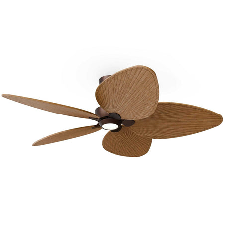 Ventilador de techo con luz Sulion Alma LED marrón óxido y madera motor DC CCT 2248134