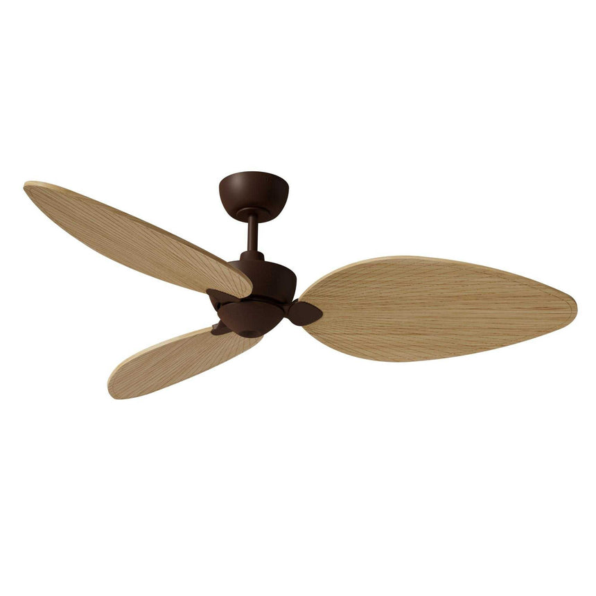 Ventilador de techo con luz Sulion Alma LED marrón óxido y madera motor DC CCT 2248158