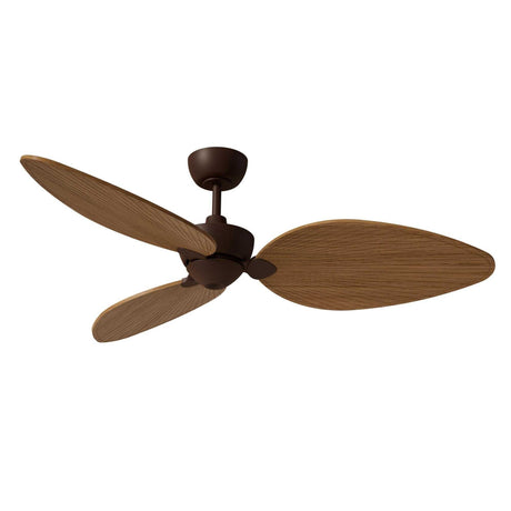 Ventilador de techo con luz Sulion Alma LED marrón óxido y madera motor DC CCT 2248165