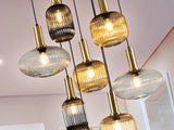 Schuller Norma Lamp 9 lights black brass H500 225090G
