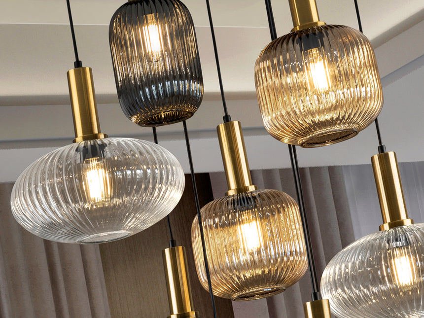 Lámpara de techo colgante Schuller Norma grande 9 luces - ambiente