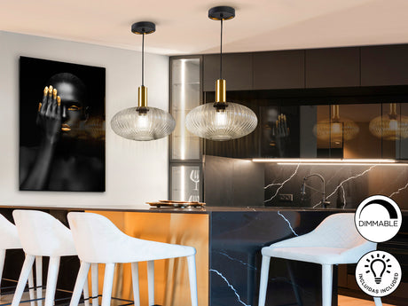 Lámpara de techo colgante Schuller Norma 1 luz negro y 