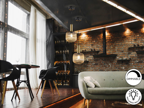 Lámpara de techo colgante Schuller Norma 1 luz negro y 