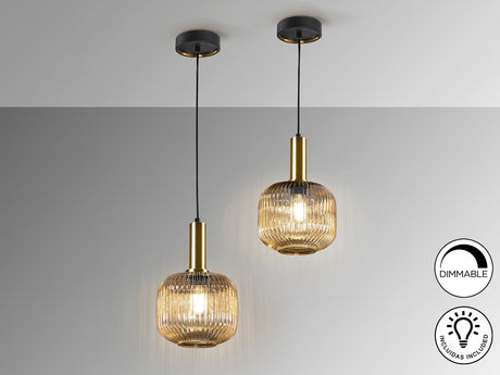 Lámpara de techo colgante Schuller Norma 1 luz negro y  - ambiente