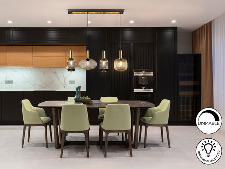 Lámpara de techo colgante Schuller Norma 4 luces negro 