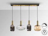 Lámpara de techo colgante Schuller Norma 4 luces negro  - ambiente