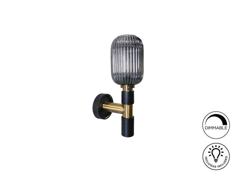 Lámpara aplique de pared Schuller Norma 1 luz negro y latón ambiente