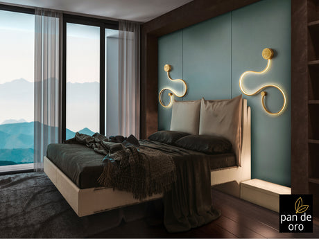 Lámpara aplique de pared Schuller Grafos LED pan de oro