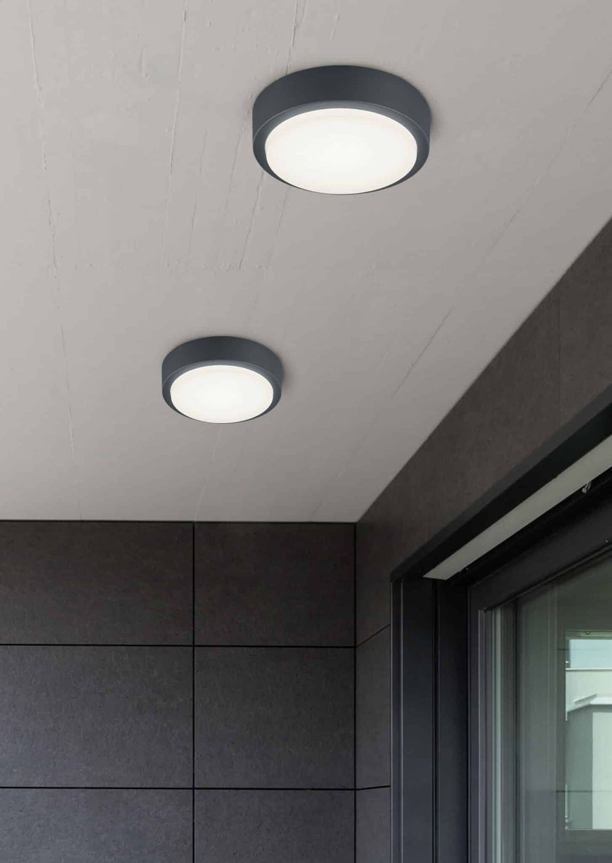 Trio Breg Aplique de pared exterior LED de aluminio antracita 227260142