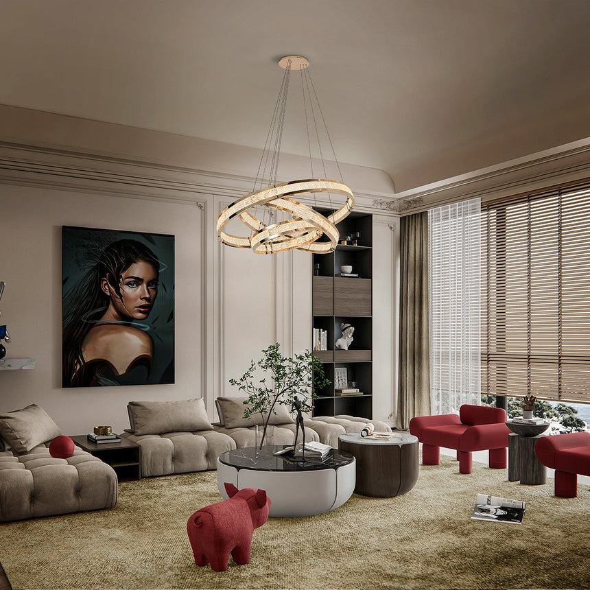 Schuller Lorian Lámpara de techo colgante grande 3 aros oro 227292