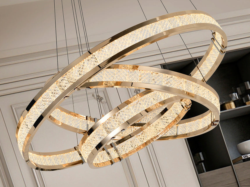 Schuller Lorian Lámpara de techo colgante grande 3 aros oro 227292