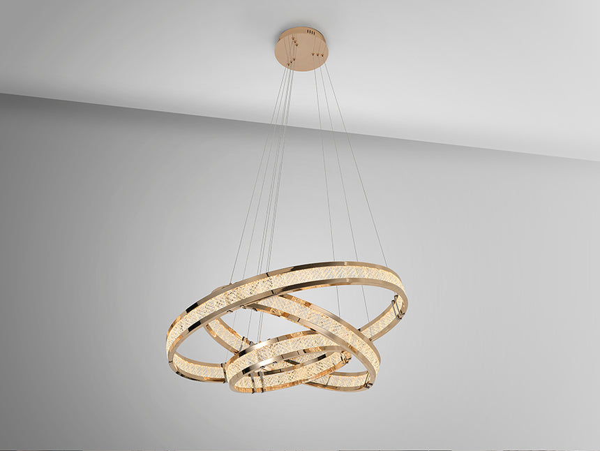 Schuller Lorian Lámpara de techo colgante grande 3 aros oro 227292