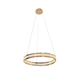 Lámpara de techo colgante de 1 aros Schuller Lorian dorado brillo acero 3000K Ø60cm ambiente