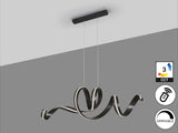 Lámpara de techo colgante Schuller Amara negro acero CCT con mando vista 5