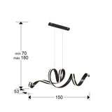 Lámpara de techo colgante Schuller Amara negro acero CCT con mando dimensiones