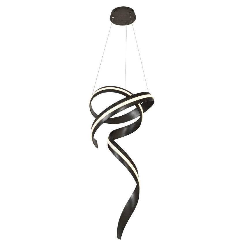 Lámpara de techo colgante Schuller Amara negro acero CCT con mando ambiente