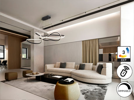 Lámpara de techo colgante Schuller Evania negro acero C