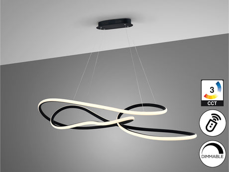 Lámpara de techo colgante Schuller Evania negro acero C - ambiente