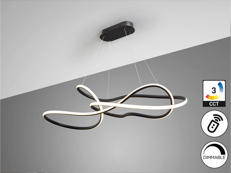 Lámpara de techo colgante Schuller Evania negro acero C - ambiente