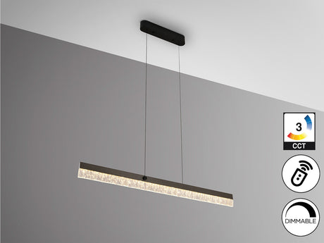 Lámpara de techo colgante Schuller Ixias gris y negro acero CCT con mando vista 3