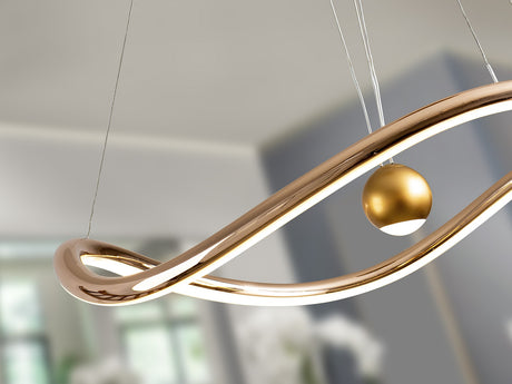 Lámpara de techo colgante Schuller Romina dorado brillo acero CCT con mando Ø78cm vista 2