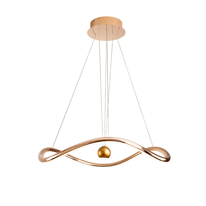 Lámpara de techo colgante Schuller Romina dorado brillo acero CCT con mando Ø78cm ambiente