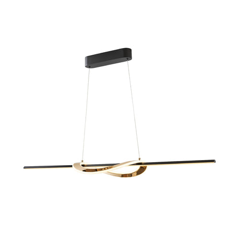 Lámpara de techo colgante Schuller Enora dorado brillo y negro acero CCT con mando ambiente