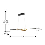 Lámpara de techo colgante Schuller Enora dorado brillo y negro acero CCT con mando dimensiones