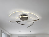Plafón Schuller Cadence grande LED negro acero CCT con mando Ø100cm 228176