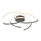 Plafón Schuller Cadence grande LED negro acero CCT con mando Ø100cm ambiente