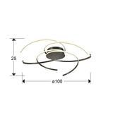 Plafón Schuller Cadence grande LED negro acero CCT con mando Ø100cm dimensiones