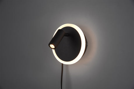 Aplique de pared Trio Jordan LED negro mate 3000K regulable 229210232
