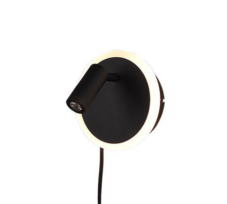Aplique de pared Trio Jordan LED negro mate 3000K regulable 229210232