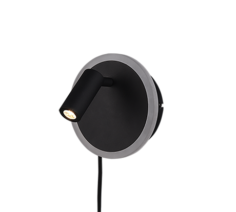 Aplique de pared Trio Jordan LED negro mate 3000K regulable 229210232