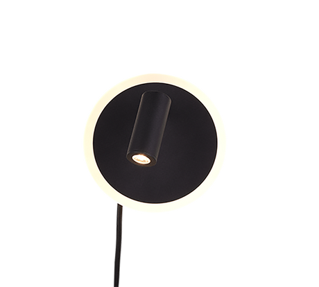 Aplique de pared Trio Jordan LED negro mate 3000K regulable 229210232