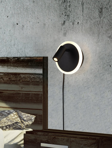 Aplique de pared Trio Jordan LED negro mate 3000K regulable 229210232