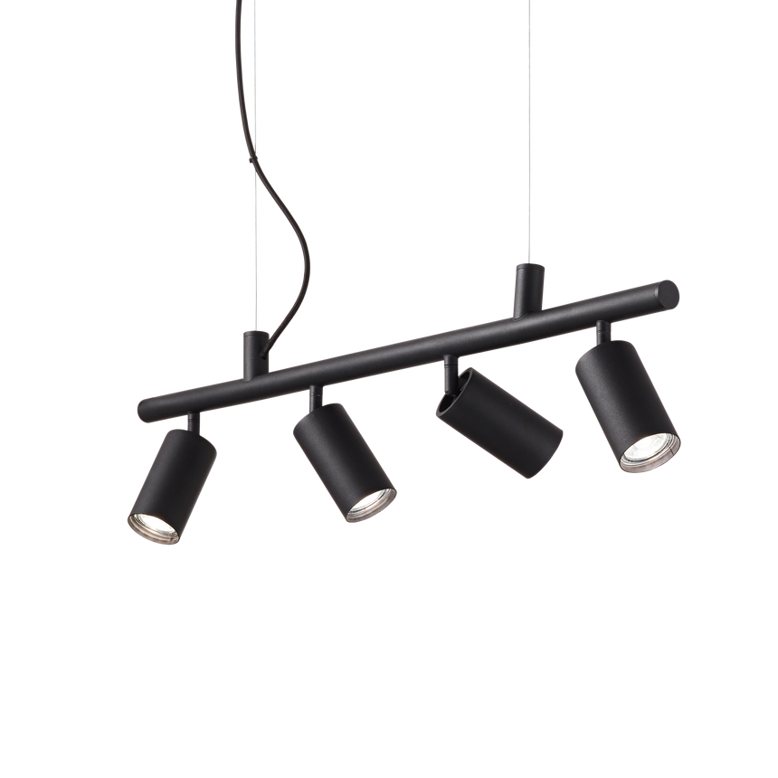 Lámpara colgante Ideal Lux Dynamite negro 4 luces 112W Ø76cm 231341