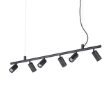 Lámpara colgante Ideal Lux Dynamite negro 6 luces 168W Ø115,5cm 231396
