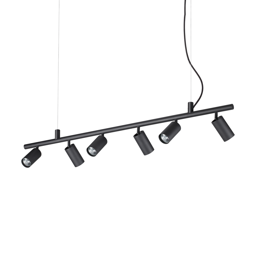 Lámpara colgante Ideal Lux Dynamite negro 6 luces 168W Ø115,5cm 231396